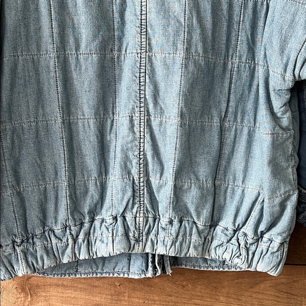 NWT Free People Women's Dolman Quilted Denim Jacket in Cali Indigo Size Medium - Picture 6 of 8